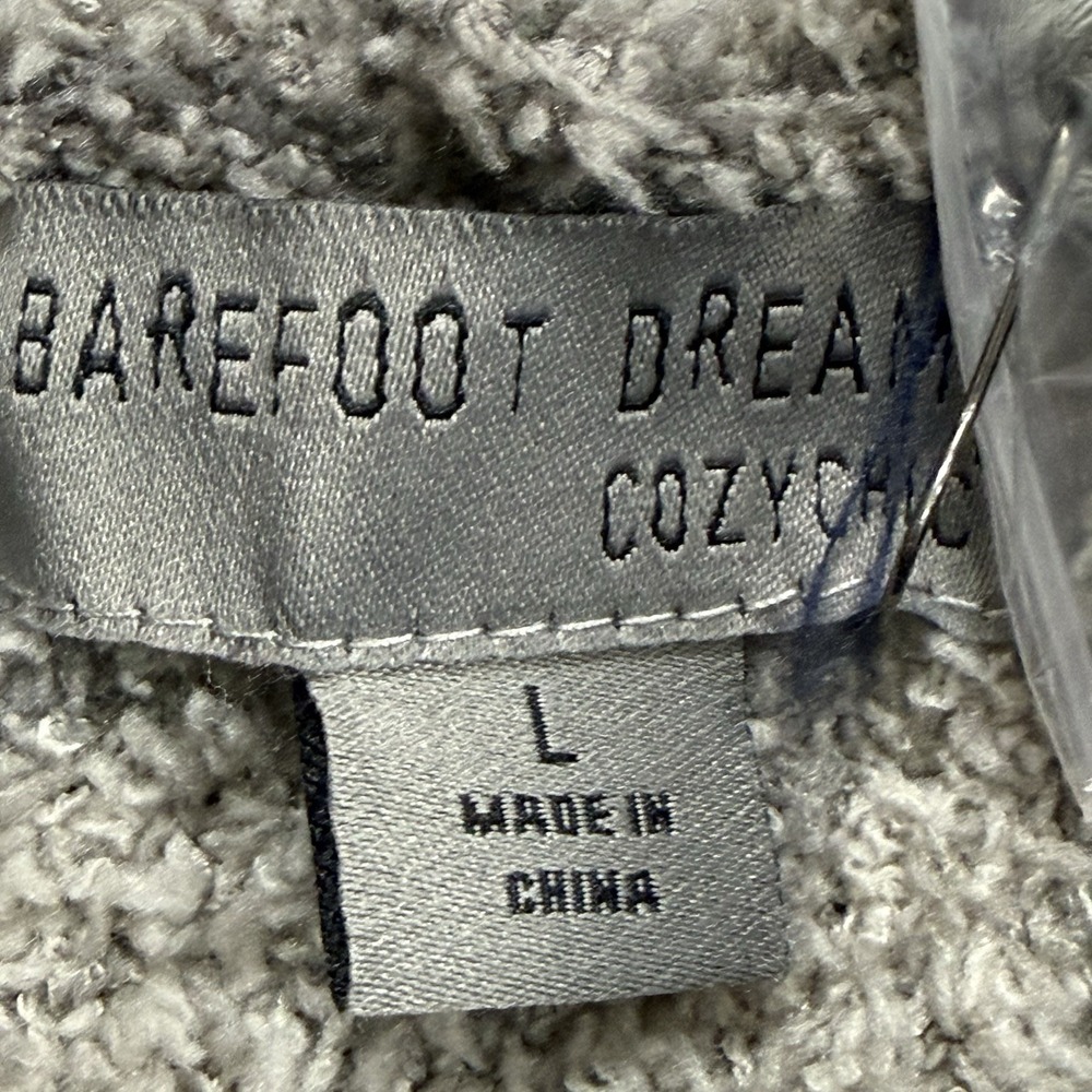 Barefoot Dreams Cozychic Womens L Camo Hoodie Gray Plush Zip Jacket Soft Fleece - Picture 8 of 11